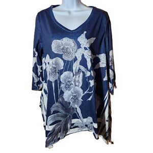 India Boutique dyed Sequin 3/4 sleeve shirt OSFM